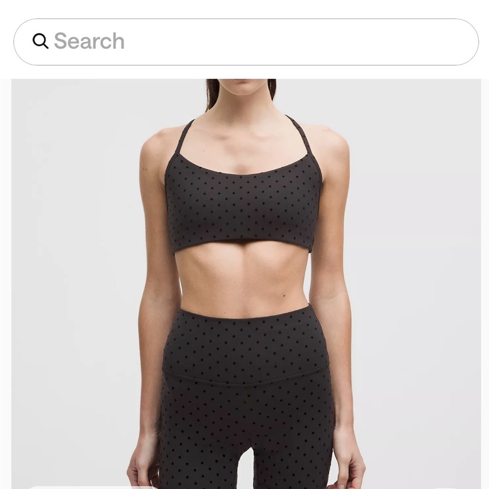 NWT Lululemon athletica Black flocked Polka Dot Sports Bra
Sold out online